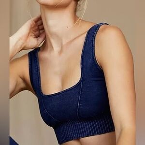 Free People Movement‎ Karma Square Neck Bra Size XS/S blue